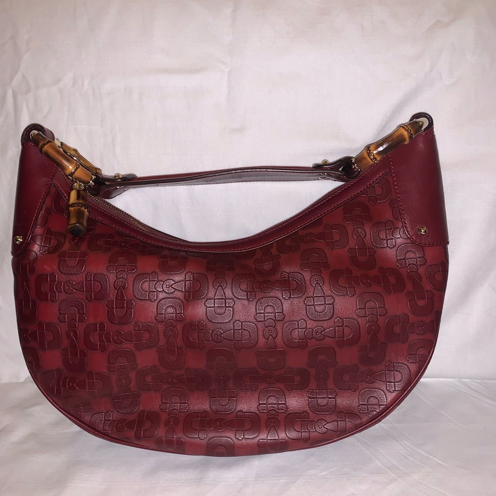 Gucci bamboo ring half moon hobo bag